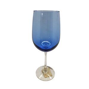 vintage greenbrier international beautiful blue wine glass.